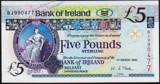 Банкнота Ирландия Северная 5 фунтов 2003 года. P.79 UNC - Банкнота Ирландия Северная 5 фунтов 2003 года. P.79 UNC