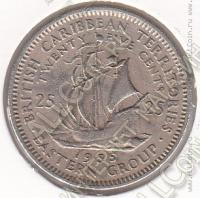 9-85 Восточные Карибы 25 центов 1955г. КМ # 6 медно-никелевая 6,51гр. 24мм