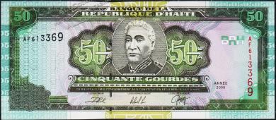 Банкнота Гаити 50 гурд 2000 года. P.267а(2) - UNC - Банкнота Гаити 50 гурд 2000 года. P.267а(2) - UNC