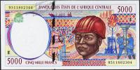 Банкнота Камерун 5000 франков 1995 года. P.204E.в - UNC