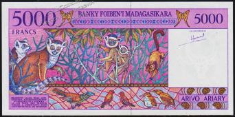 Мадагаскар 5000 франков (1000 ариари) 1995г. P.78в - UNC - Мадагаскар 5000 франков (1000 ариари) 1995г. P.78в - UNC