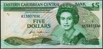 Восточные Карибы 5 долларов 1988-89г. P.22м - UNC