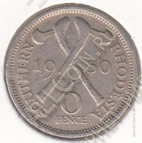 3-170 Южная Родезия 6 пенсов 1950 г. KM#21 Медь-Никель