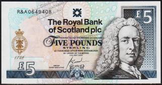 Шотландия 5 фунтов 2004г. P.363 UNC - Шотландия 5 фунтов 2004г. P.363 UNC
