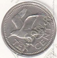23-100 Барбадос 10 центов 1989г. КМ # 12 медно-никелевая 2,29гр. 17,77мм