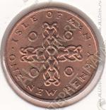 22-16 Остров Мэн 1 новый пенни 1975г. КМ # 20 бронза 3,56гр. 20,32мм