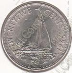 25-58 Багамы 25 центов 1966г. КМ # 6 никель 6,9гр. 24,26мм