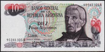 Аргентина 10 песо аргентино 1983-84г. P.313(A1) - UNC - Аргентина 10 песо аргентино 1983-84г. P.313(A1) - UNC