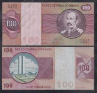 Бразилия 100 крузейро 1981г. Р.195A.b. - UNC