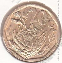 32-167 Южная Африка 20 центов 1994г. КМ # 136 UNC сталь покрытая бронзой 3,5гр. 19мм