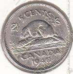 30-143 Канада 5 центов 1940г. КМ # 33 никель 4,5гр. 21,2мм