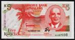 Банкнота Малави 5 квача 1994 года. P.24в - UNC