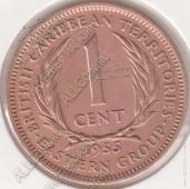 19-111 Восточные Карибы 1 цент 1955г. KM# 2 бронза 5,64 гр - 19-111 Восточные Карибы 1 цент 1955г. KM# 2 бронза 5,64 гр