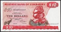 Банкнота Зимбабве 10 долларов 1983 года. P.3d - UNC