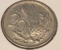 #H8-13 Южная Африка 20 центов 1976г. Медь Никель. XF .