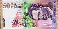 Банкнота Колумбия 50000 песо 15.05.2002 года. P.455с - UNC