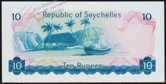 Сейшельские острова 10 рупий 1976г. P.19 UNC - Сейшельские острова 10 рупий 1976г. P.19 UNC