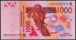 Бенин 1000 франков 2003(06г.) P.215Bd - UNC