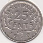 22-180 Сейшелы 25 центов 1970г. 