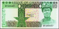 Банкнота Гана 20 седи 1982 года. P.21c - UNC