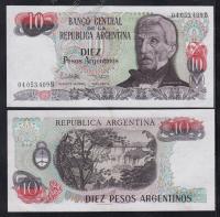 Аргентина 10 песо аргентино 1983-84г. P.313(1) - АUNC