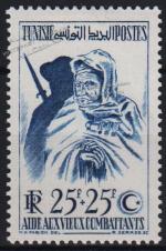 Тунис Французский 1 марка п/с 1950г. YVERT №337* MLH OG (10-50с)