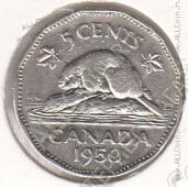 30-144 Канада 5 центов 1950г. КМ # 42 никель 4,54гр. 21,2мм - 30-144 Канада 5 центов 1950г. КМ # 42 никель 4,54гр. 21,2мм