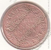 35-15 Индия 1/4 анна 1939г. КМ # 530 бронза 4,86гр.
