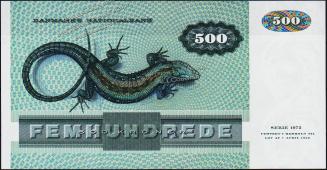 Банкнота Дания 500 крон 1972(1988 года.) P.52d(2) - UNC - Банкнота Дания 500 крон 1972(1988 года.) P.52d(2) - UNC