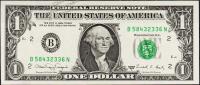 Банкнота США 1 доллар 1988A года Р.480в - UNC "B" B-N