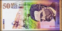 Банкнота Колумбия 50000 песо 20.06.2003 года. P.455d - UNC