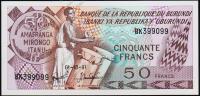 Банкнота Бурунди 50 франков 1991 года. P.28с(3) - UNC