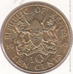 10-34 Кения 10 центов 1986г. КМ # 18 никель-латунь 9,0гр. 30,8мм