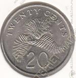 23-102 Сингапур 20 центов 1987г. КМ # 52 UNC медно-никелевая 4,5гр. 21,36мм