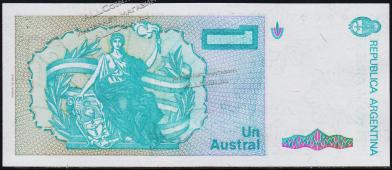 Банкнота Аргентина 1 аустрал 1985-89 года. Р.323в(2-1) - UNC - Банкнота Аргентина 1 аустрал 1985-89 года. Р.323в(2-1) - UNC