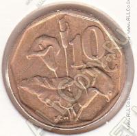 9-5 Южная Африка 10 центов 1993г. КМ#135 UNC сталь покрытая бронзой 2,0гр. 16мм