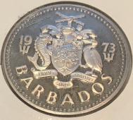 #14-116 Барбадос 2 доллара 1973г. Медь Никель. PROOF. - #14-116 Барбадос 2 доллара 1973г. Медь Никель. PROOF.