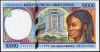 Банкнота Габон 10000 франков 1994 года. P.405L.а - UNC