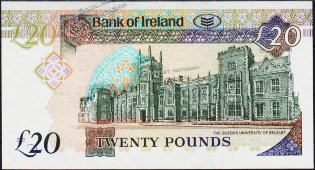 Банкнота Ирландия Северная 20 фунтов 1999 года. P.76с(2) - UNC - Банкнота Ирландия Северная 20 фунтов 1999 года. P.76с(2) - UNC
