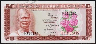 Сьерра-Леона 50 центов 1974г. P.4в - UNC - Сьерра-Леона 50 центов 1974г. P.4в - UNC