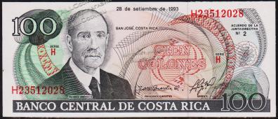 Коста Рика 100 колун 1993г. P.261 UNC - Коста Рика 100 колун 1993г. P.261 UNC