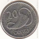 10-35 Фиджи 20 центов 1999г. КМ # 53а сталь покрытая никелем 10,5гр. 28,5мм