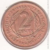 26-46 Восточные Карибы 2 цента 1965г. КМ # 3 бронза 9,55гр. 30,5мм. - 26-46 Восточные Карибы 2 цента 1965г. КМ # 3 бронза 9,55гр. 30,5мм.