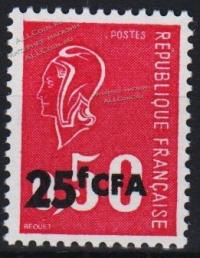 Реюньон Французский 1 марка п/с 1971г. YVERT №393** MNH OG (10-39а)