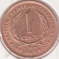 19-116 Восточные Карибы 1 цент 1964г. KM# 2 бронза 5,64 гр