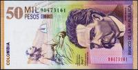 Банкнота Колумбия 50000 песо 05.09.2008 года. P.455l - UNC