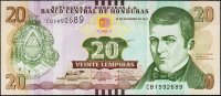Банкнота Гондурас 20 лемпир 2016 года. P.NEW - UNC
