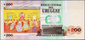 Банкнота Уругвай 200 песо  2009 года. P.89в - UNC - Банкнота Уругвай 200 песо  2009 года. P.89в - UNC