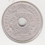6-108 Британская Западная Африка 1 пенни 1940г. UNC