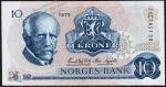 Банкнота Норвегия 10 крон 1979 года. P.36c(3) - UNC